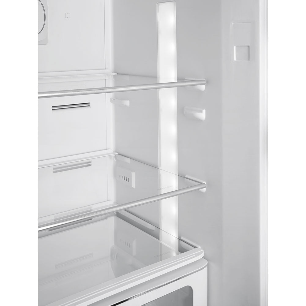 Retro Free Standing Refrigerator in Cream, Right hand hinge