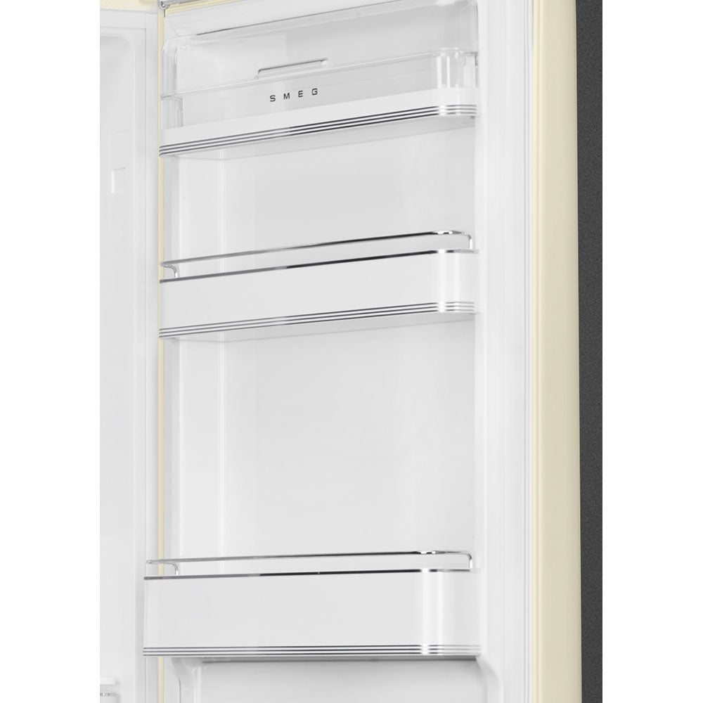 Retro Free Standing Refrigerator in Cream, Right hand hinge