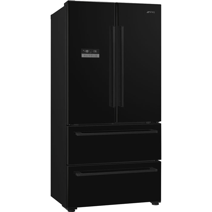 Free Standing French Style Fridge Freezer in Black
