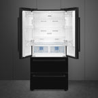 Free Standing French Style Fridge Freezer in Black