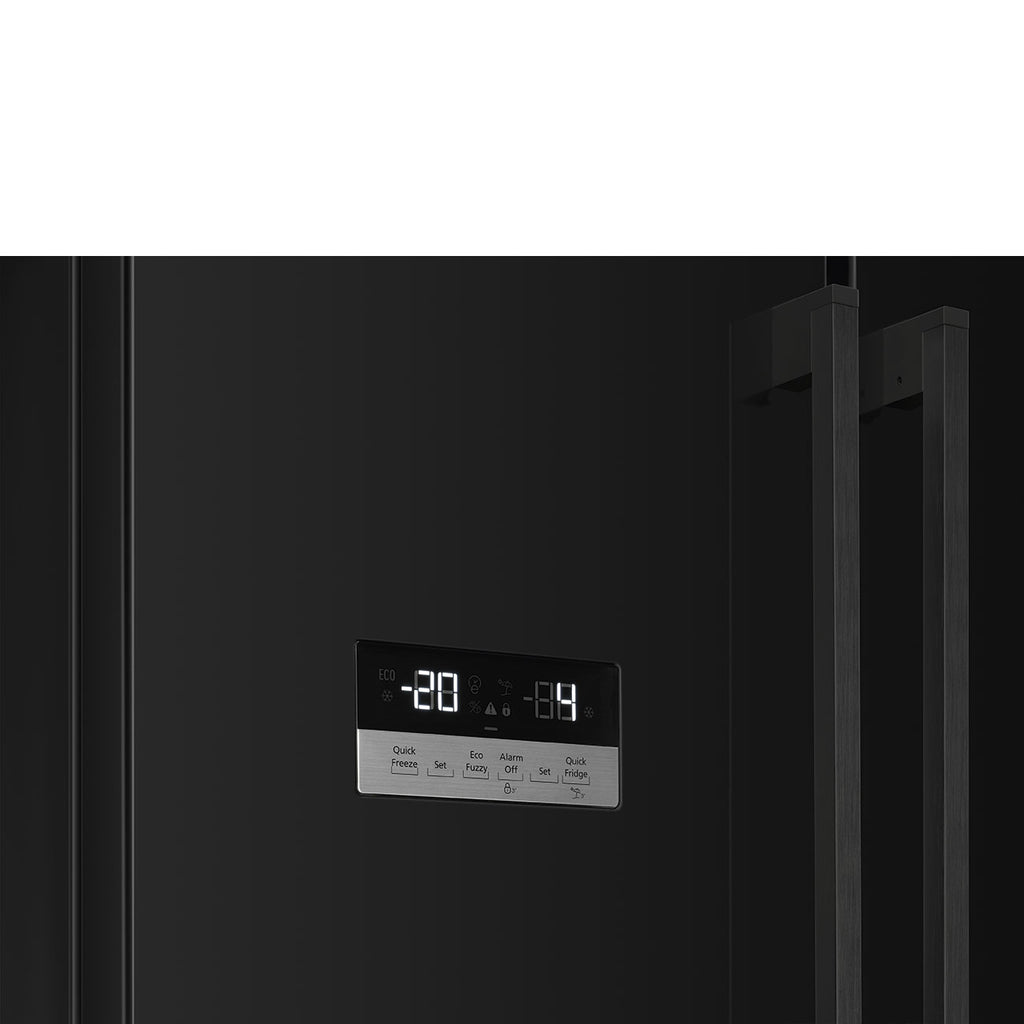 Free Standing French Style Fridge Freezer in Black