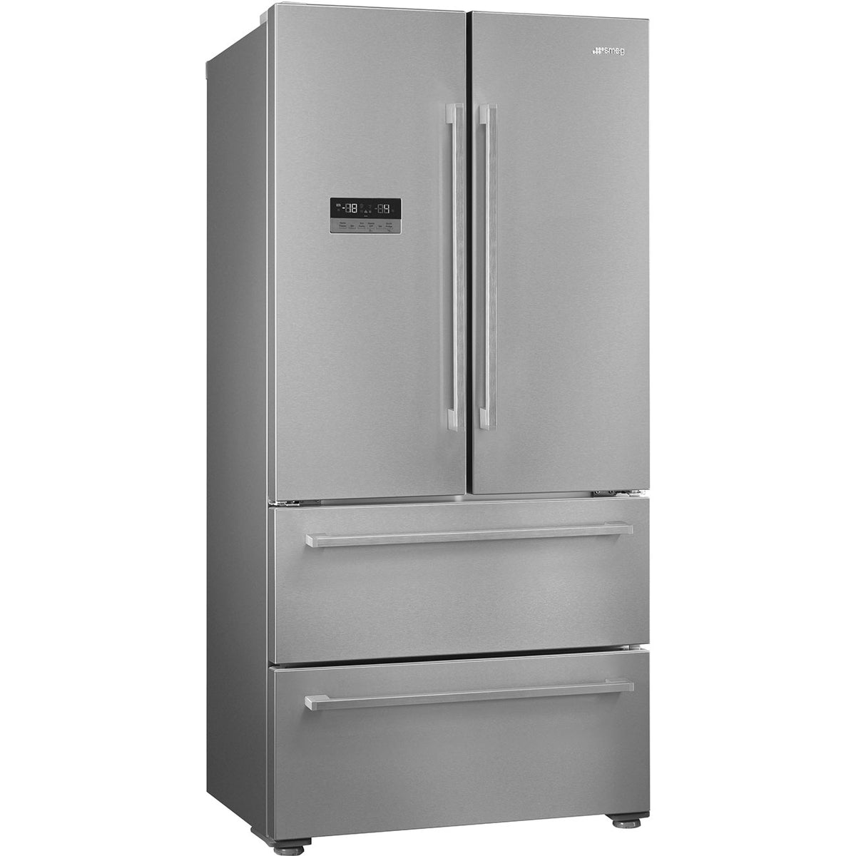 Free Standing French Style Fridge Freezer in Inox Look