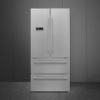 Free Standing French Style Fridge Freezer in Inox Look