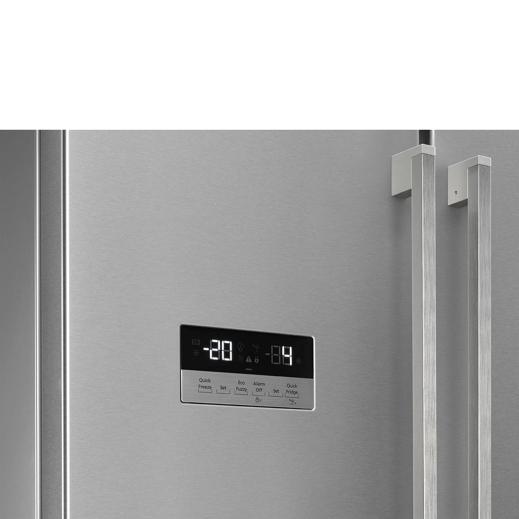 Free Standing French Style Fridge Freezer in Inox Look