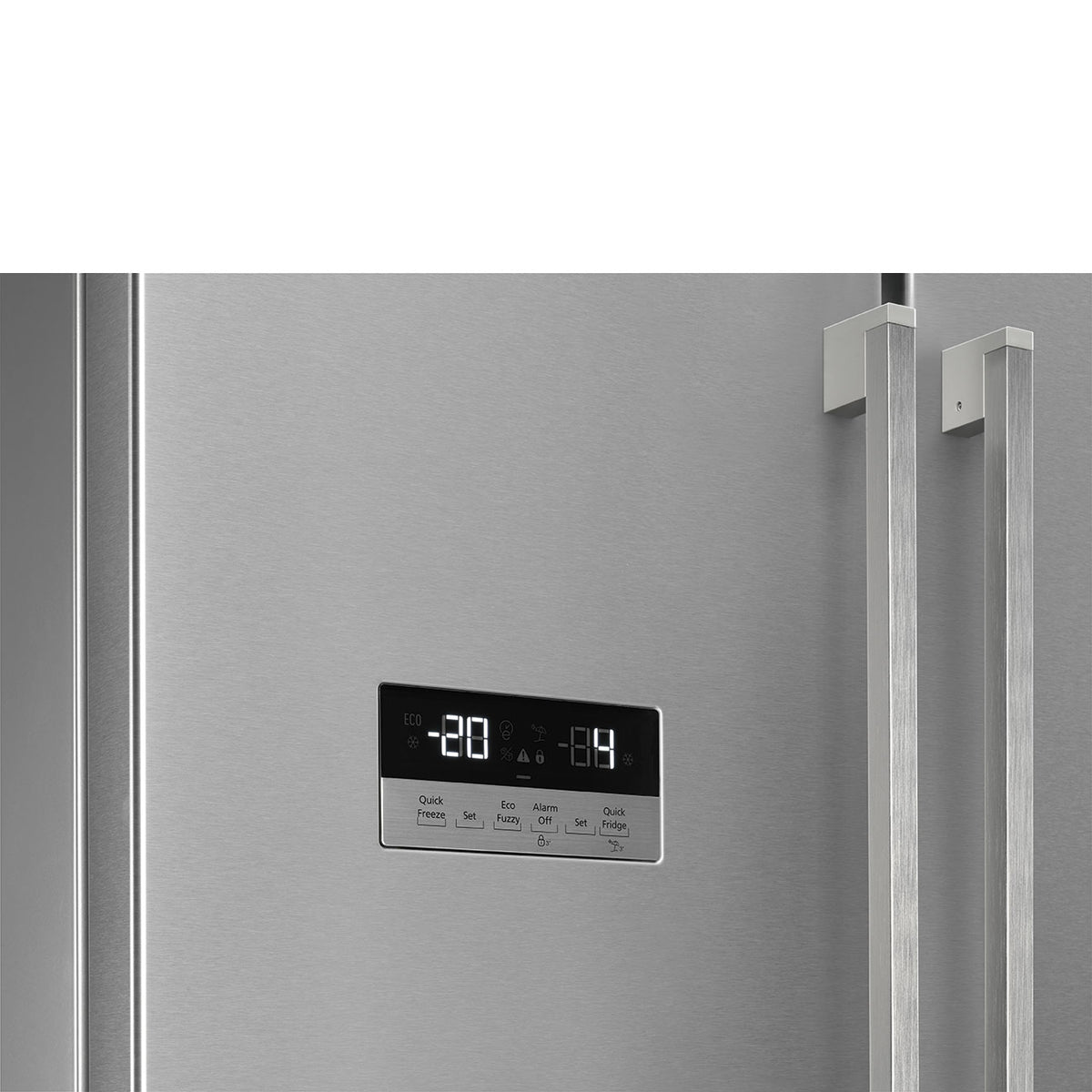 Free Standing French Style Fridge Freezer in Inox Look