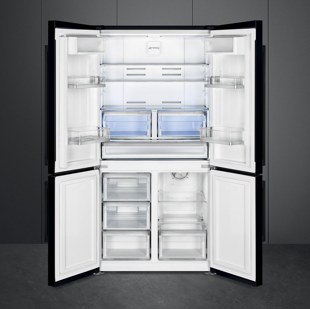 Free Standing American Style Fridge Freezer in Black