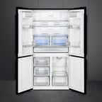 Free Standing American Style Fridge Freezer in Black