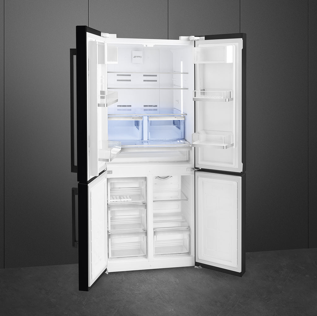 Free Standing American Style Fridge Freezer in Black