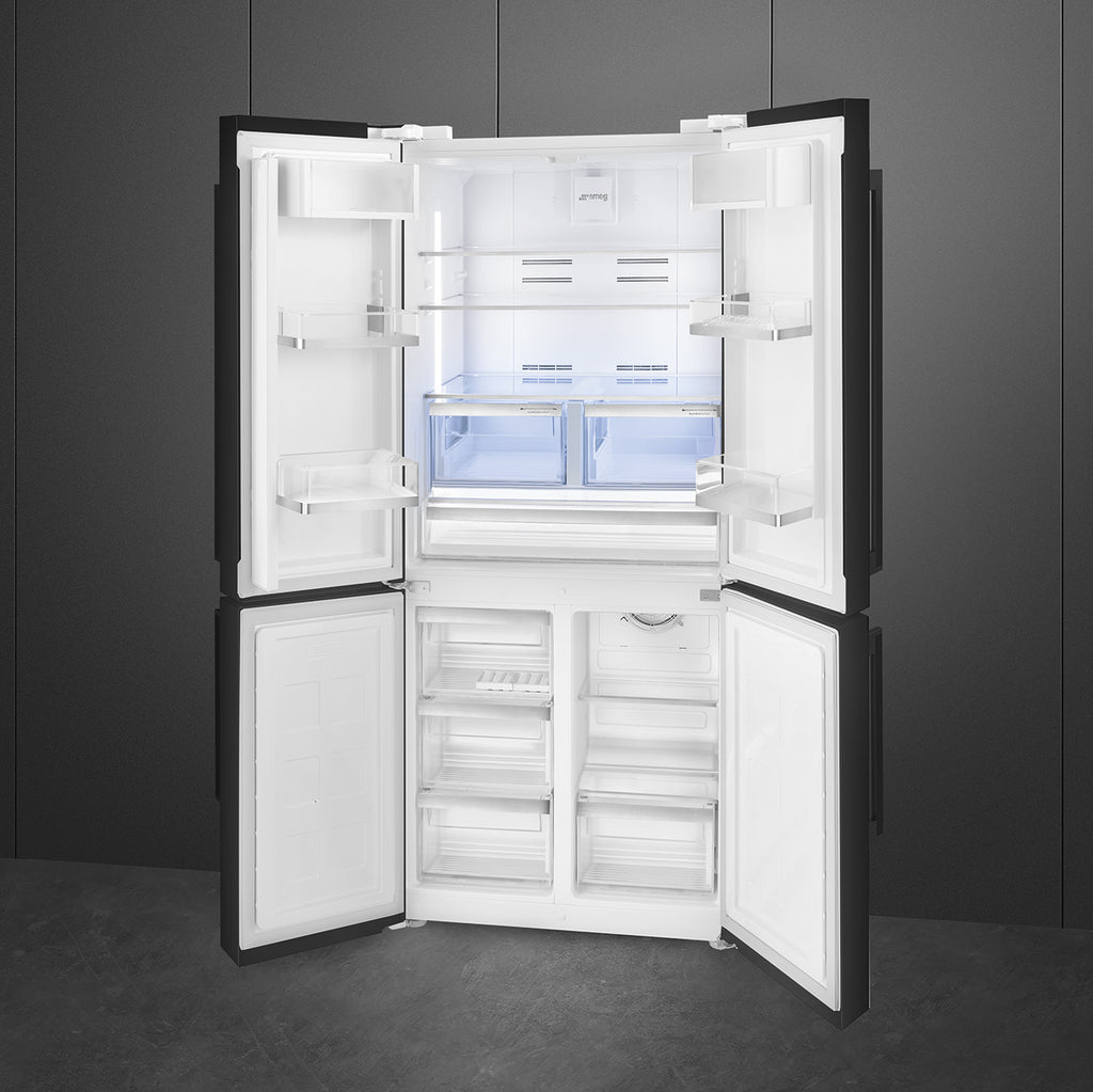 Free Standing American Style Fridge Freezer in Black