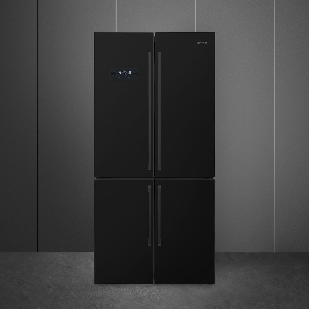 Free Standing American Style Fridge Freezer in Black