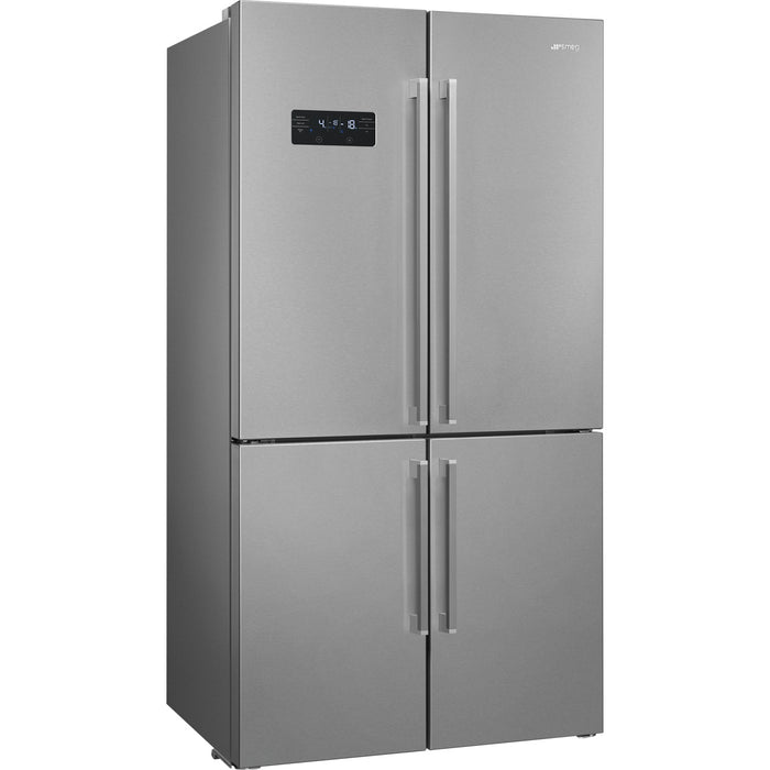 Free Standing American Style Fridge Freezer in Inox Look