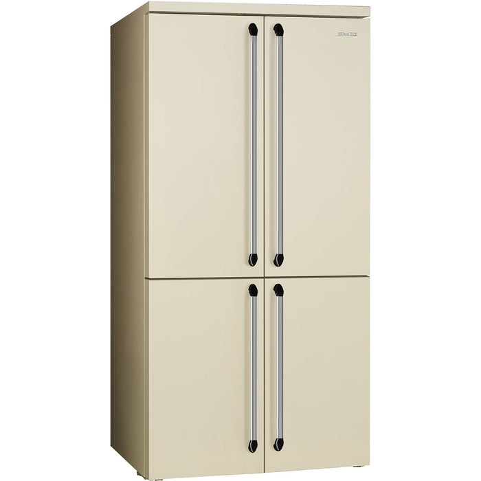 Free Standing American Style Fridge Freezer in Cream