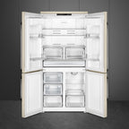 Free Standing American Style Fridge Freezer in Cream