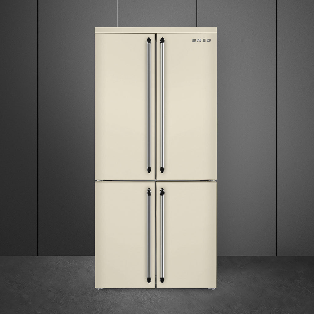 Free Standing American Style Fridge Freezer in Cream