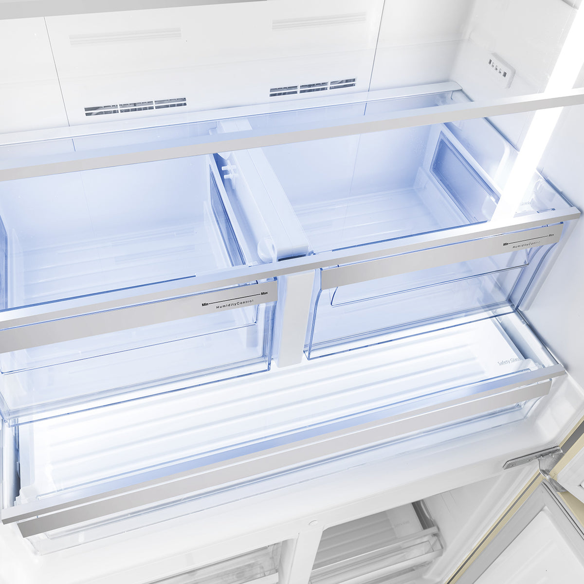 Free Standing American Style Fridge Freezer in Cream