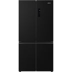 Free Standing American Style Fridge Freezer in Dark Inox Look