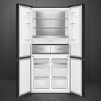 Free Standing American Style Fridge Freezer in Dark Inox Look