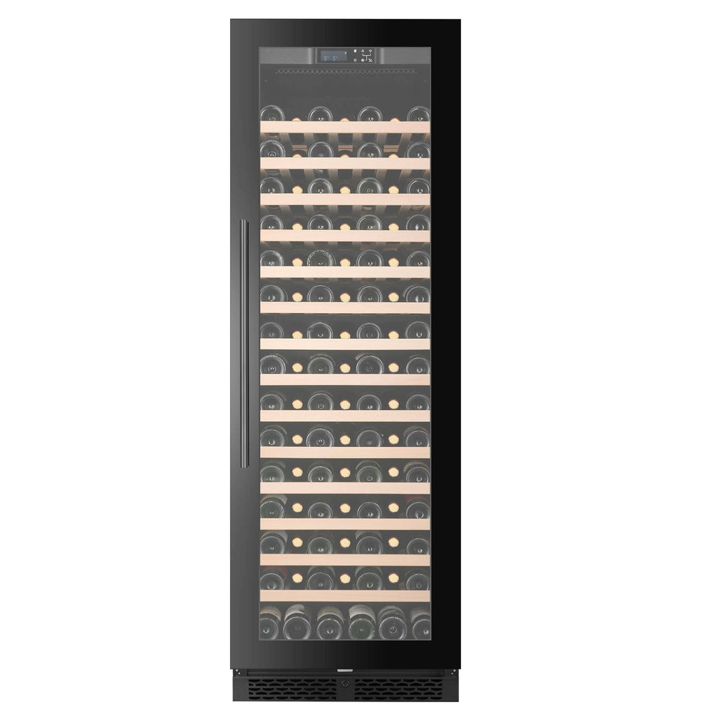 CELLA FWS122S-BLACK 110 bottle freestanding wine fridge – Black glass