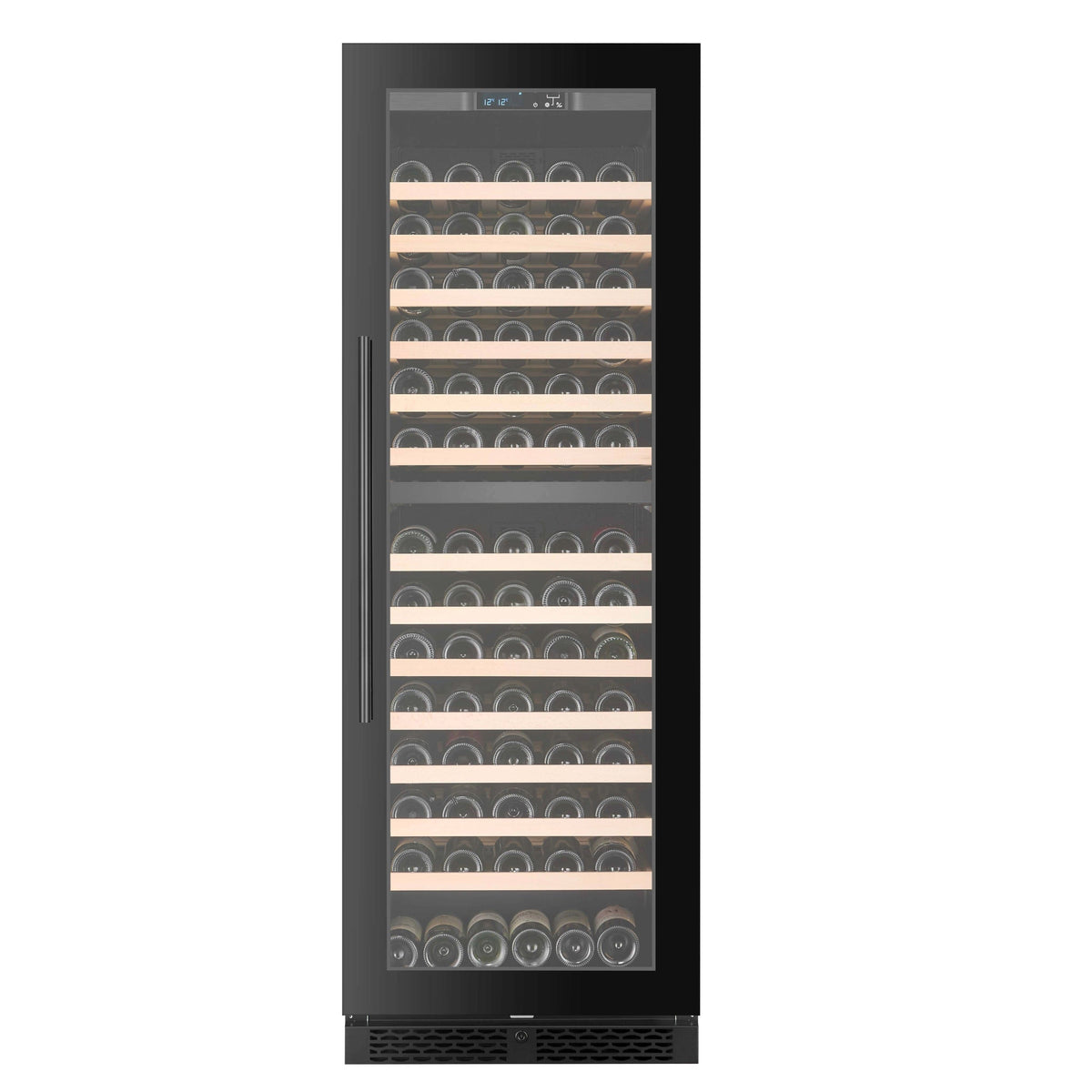 CELLA FWS154D-BLACK 145 bottle freestanding wine fridge – Black glass