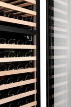 CELLA FWS154D-BLACK 145 bottle freestanding wine fridge – Black glass