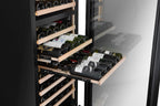 CELLA FWS154D-BLACK 145 bottle freestanding wine fridge – Black glass