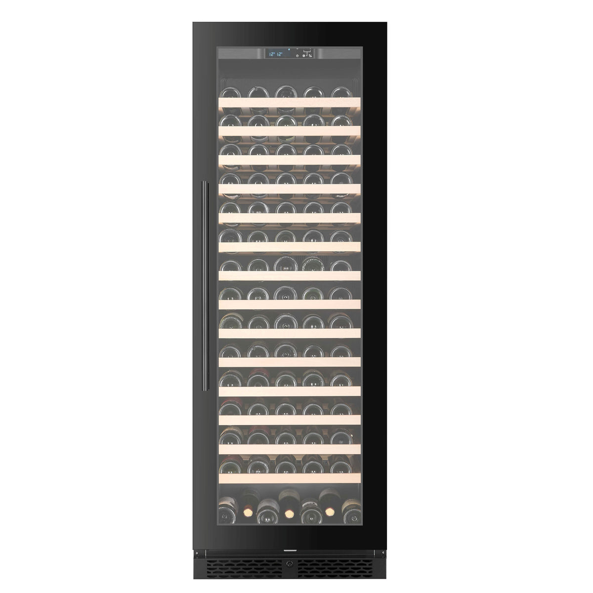 CELLA FWS163-BLACK 161 bottle freestanding wine fridge – Black glass
