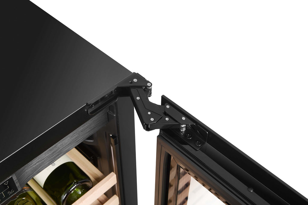 CELLA FWS163-BLACK 161 bottle freestanding wine fridge – Black glass