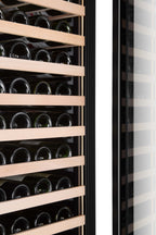 CELLA FWS163-BLACK 161 bottle freestanding wine fridge – Black glass