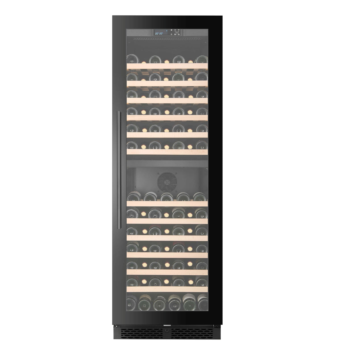 CELLA FWS93D-BLACK 110 bottle freestanding wine fridge – Black glass