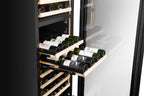 CELLA FWS93D-BLACK 110 bottle freestanding wine fridge – Black glass