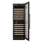 CELLA FWS93D-BLACK 110 bottle freestanding wine fridge – Black glass