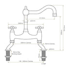 Bidbury & Co Fairford Kitchen Tap — Chrome — technical drawing