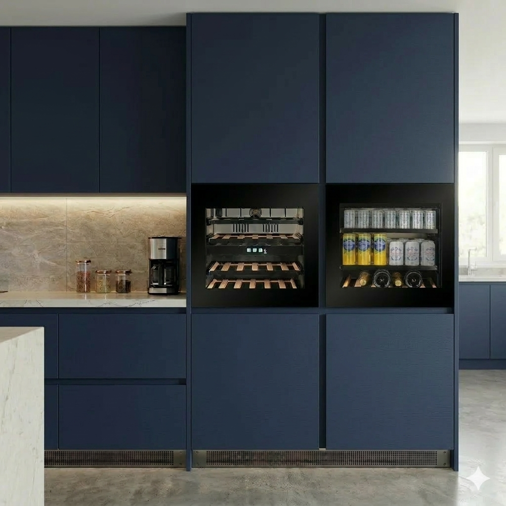 CELLA BVI-24B-TO integrated drinks fridge – Black glass