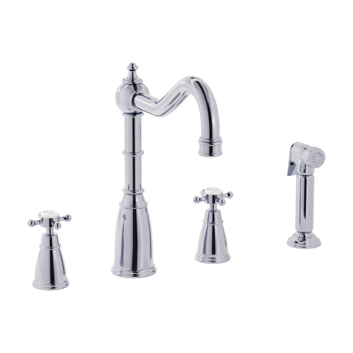 Bidbury & Co Georgeton Kitchen Tap with Rinse — Chrome