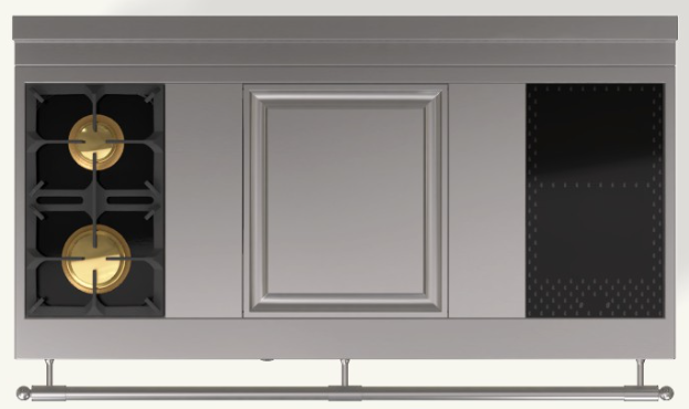 (HK) 2 Gas Burners (small burner at the back), 1 Large Electric Teppanyaki, 1 Induction Hob with 2 Cooking Zones