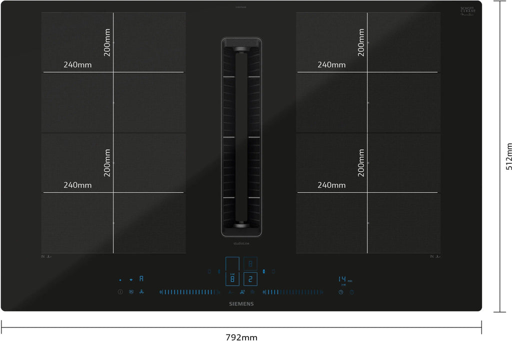 Siemens iQ700 Induction hob with integrated ventilation system 80 cm flush mount EX800NX68E