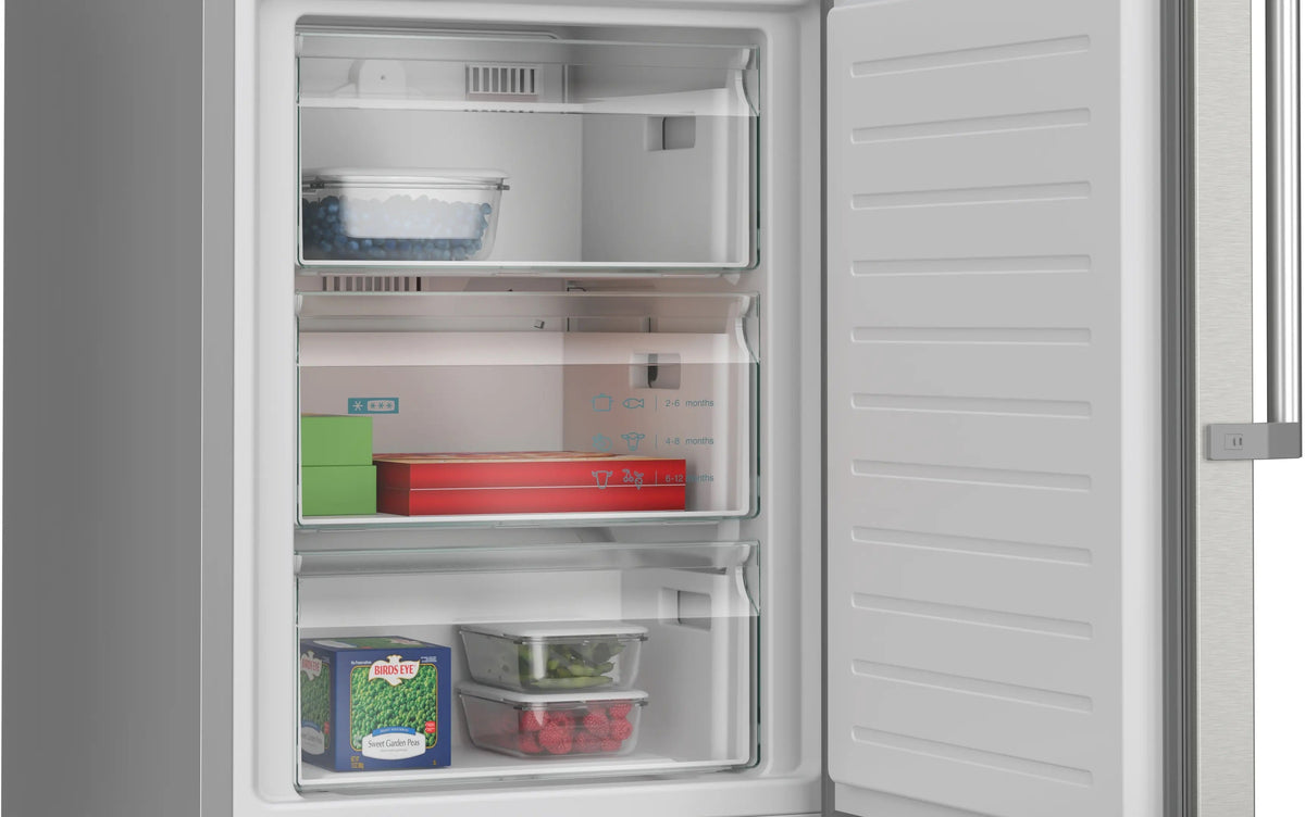 Siemens iQ500 Free-standing fridge-freezer with freezer at bottom 203 x 60 cm Brushed steel KG39NAIAU