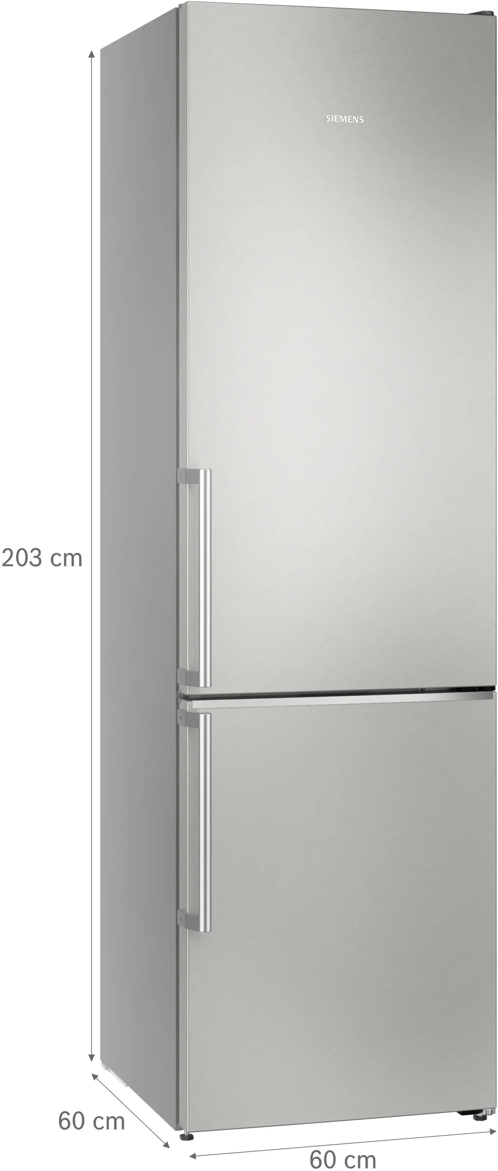 Siemens iQ500 Free-standing fridge-freezer with freezer at bottom 203 x 60 cm Brushed steel KG39NAIAU