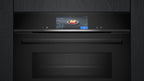 Siemens iQ700 Built-in compact oven with microwave function 60 x 45 cm Black CM778GNB1B