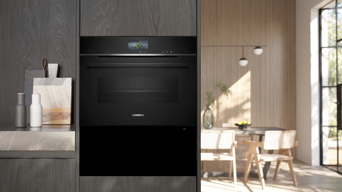 Siemens iQ700 Built-in warming drawer 60 x 29 cm Black BI710D1B1B