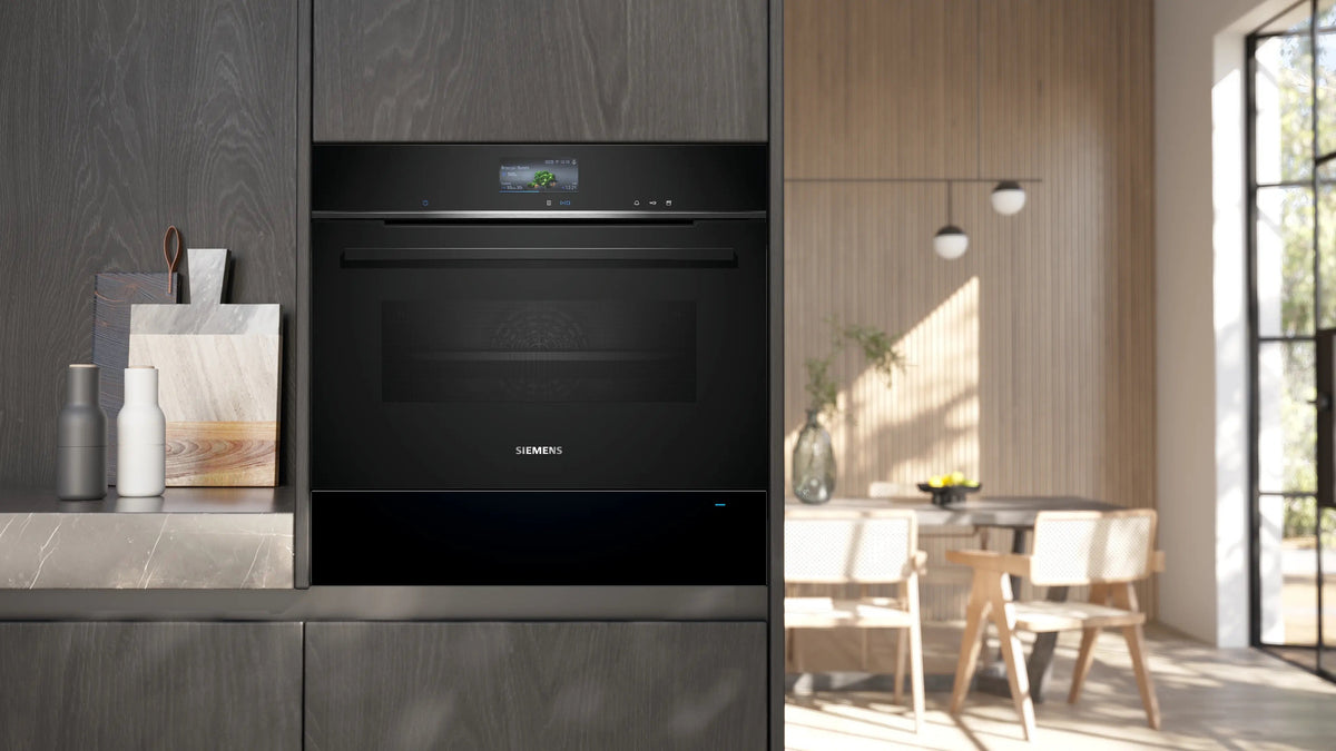 Siemens iQ700 Built-in warming drawer 60 x 14 cm Black BI710C1B1B