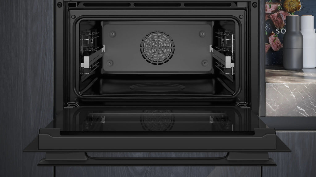 Siemens iQ700 Built-in compact oven with steam function 60 x 45 cm Black CS936GCB1