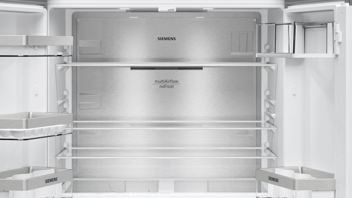 Siemens iQ300 Multi Door American Fridge Freezer 183 x 90.5 cm Brushed black steel antiFingerprint, Total noFrost KF96NAXEAG
