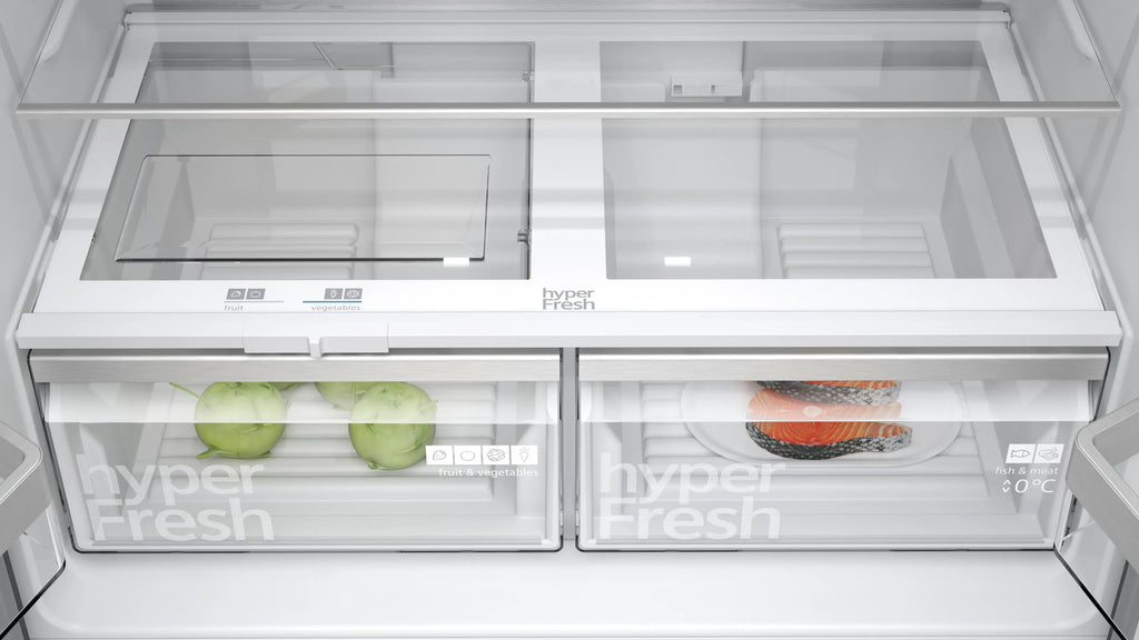 Siemens iQ300 Multi Door American Fridge Freezer 183 x 90.5 cm Brushed black steel antiFingerprint, Total noFrost KF96NAXEAG