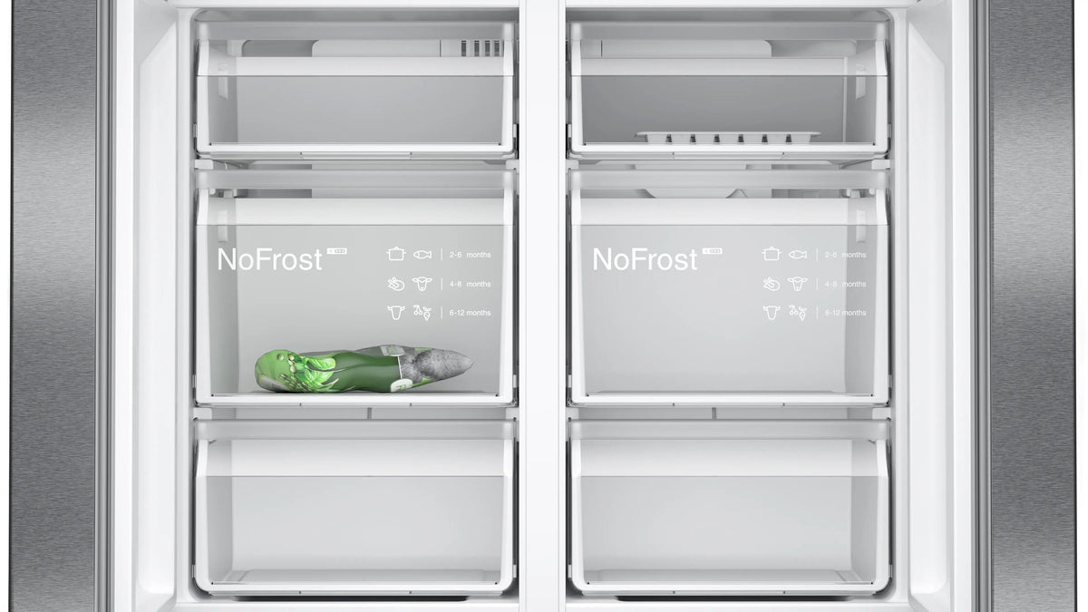 Siemens iQ300 Multi Door American Fridge Freezer 183 x 90.5 cm Brushed black steel antiFingerprint, Total noFrost KF96NAXEAG