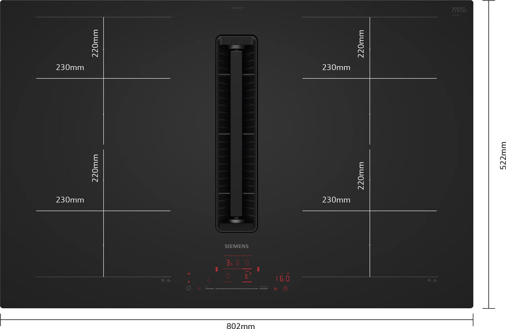 Siemens iQ700 Induction hob with integrated ventilation system 80 cm EX81AHL26E