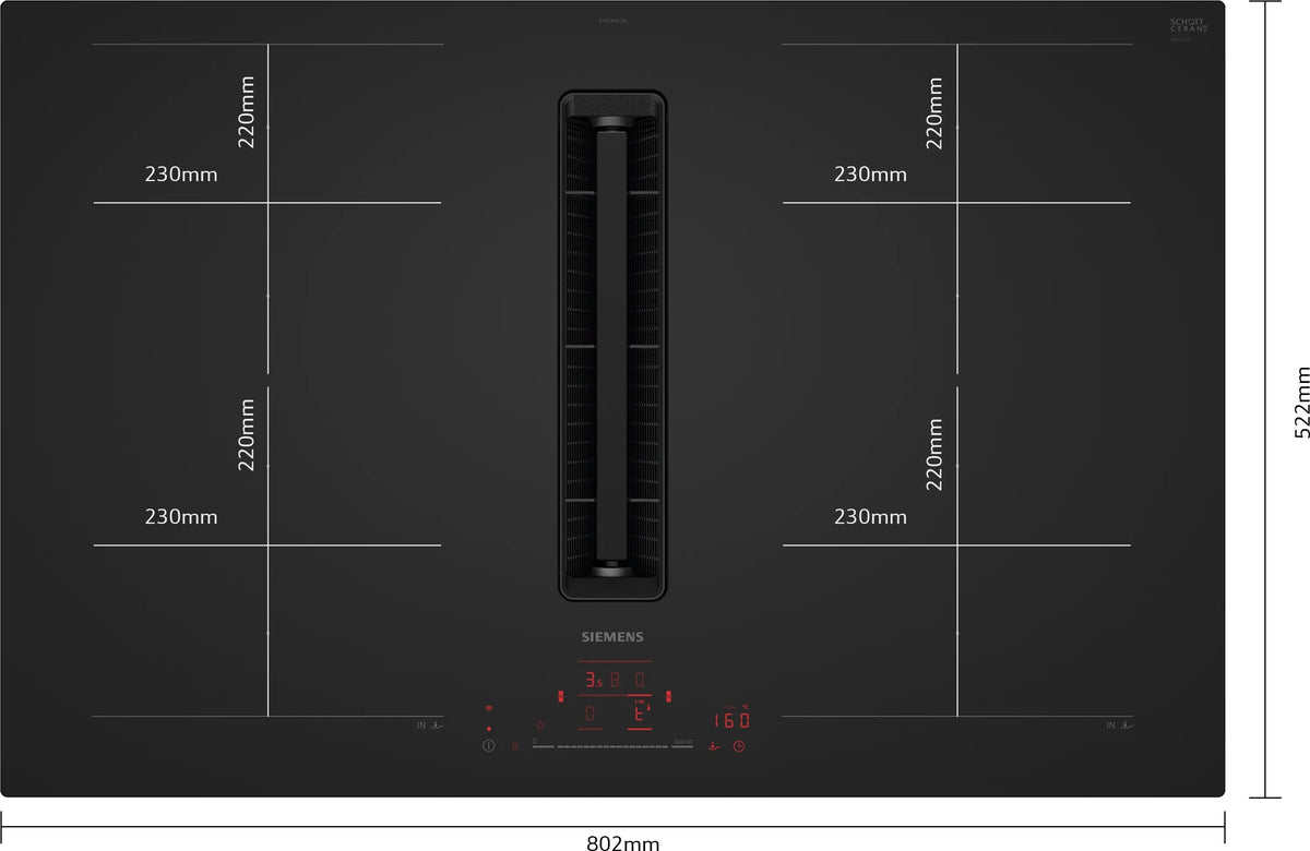 Siemens iQ700 Induction hob with integrated ventilation system 80 cm EX81AHL26E
