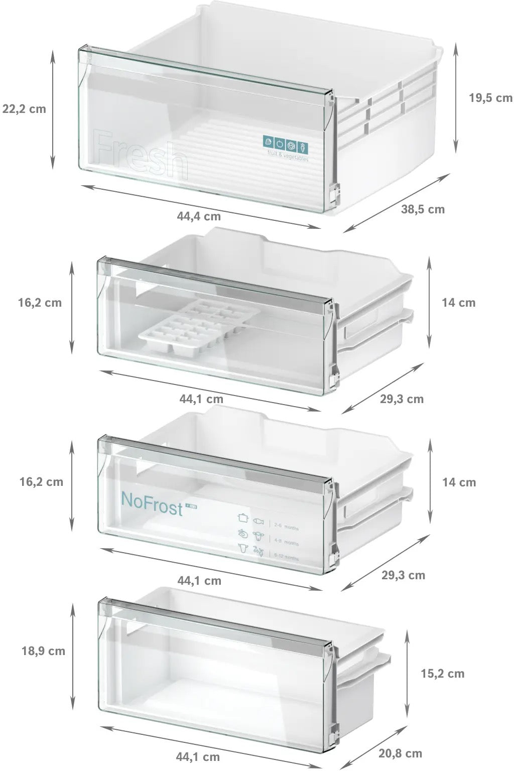 Siemens iQ100 Built-in fridge-freezer with freezer at bottom 193.5 x 54.1 cm sliding hinge KI96NNSE0