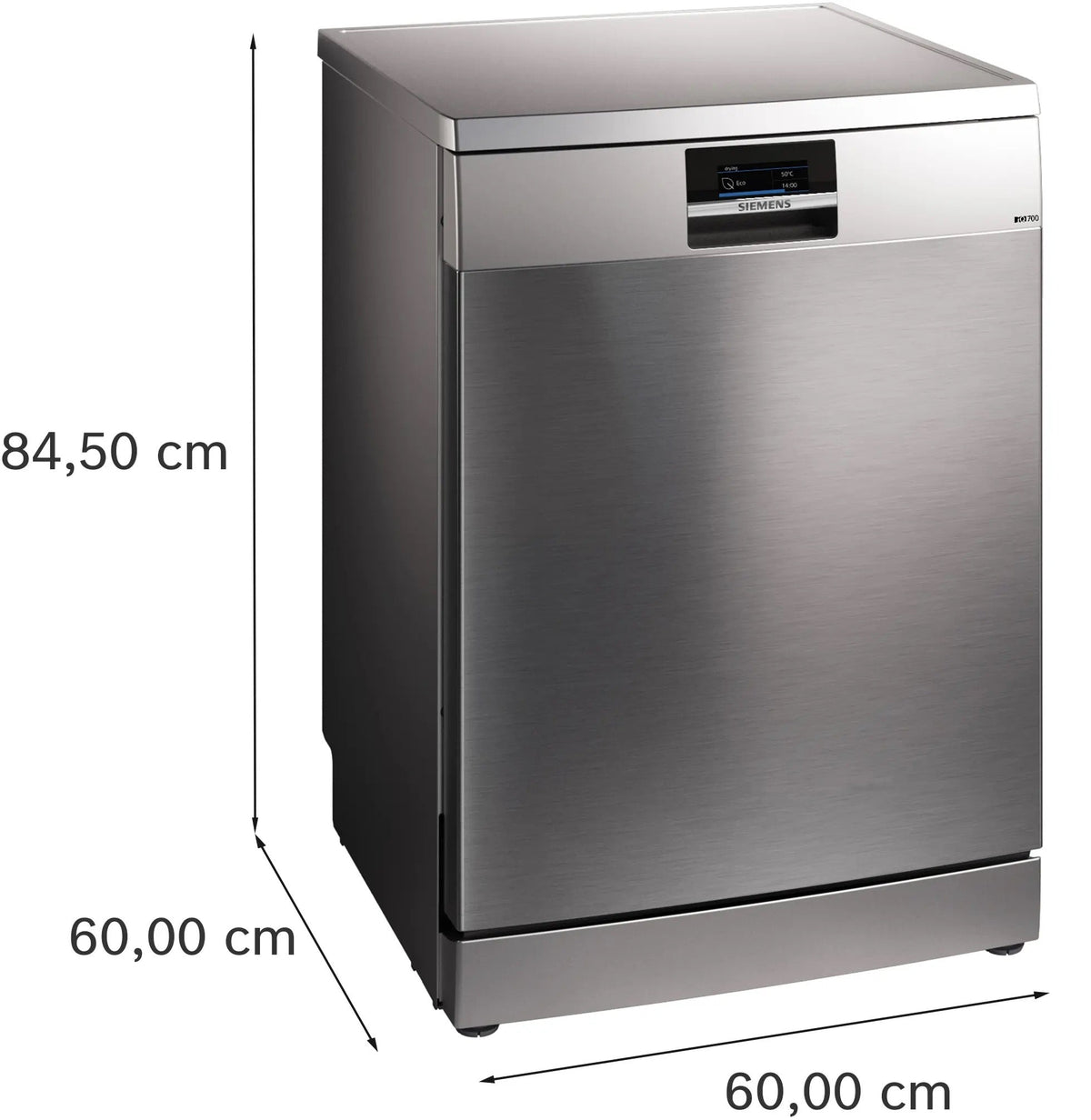 Siemens iQ700 Free-standing dishwasher 60 cm Brushed steel anti-fingerprint SN27TI02CE