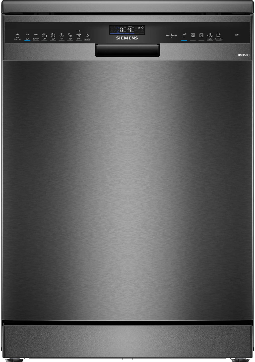 Siemens iQ500 Free-standing dishwasher 60 cm Brushed black steel anti-fingerprint SN25EC13CE